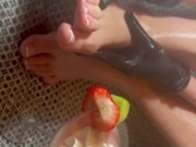 For lovely foot and food fetish