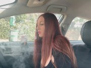 Italian Hot Long Hair Milf Artemisia Love Hot Solo 420 Smoke Fetish in the car OF@ArtemisiaLove101 14/16