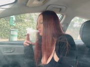 Italian Hot Long Hair Milf Artemisia Love Hot Solo 420 Smoke Fetish in the car OF@ArtemisiaLove101 9/16