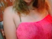 Smoking in neon pink lace bra and panties 1/16