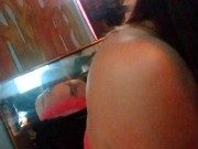 Smoking in neon pink lace bra and panties 6/16