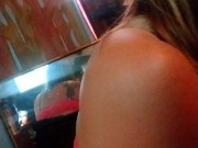 Smoking in neon pink lace bra and panties 7/16