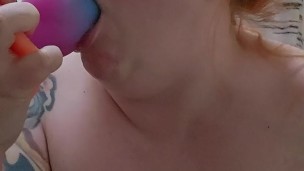 Redhead Dildo Deepthroat Training (2025 Goals - Day 3) + Shower Play