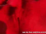 Horny girl masturbates her pussy in the club with red led lights 12/16