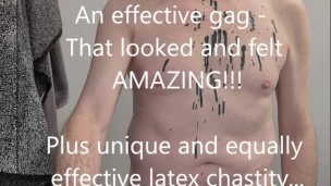 Liquid Latex Gag - mouth sealed with multi-layers of black latex! Mmmph