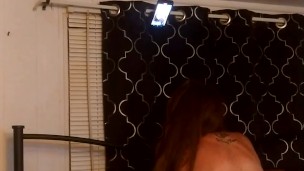 Girl moaning loud while she twerk and bounces on my cock and I pump my dick in her