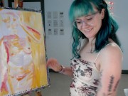 Painting another self portrait :) :) :) 3/16