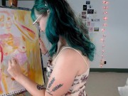 Painting another self portrait :) :) :) 4/16