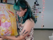 Painting another self portrait :) :) :) 6/16