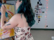 Painting another self portrait :) :) :) 7/16