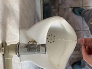 Peeing in a public toilet view from the eyes 12/16