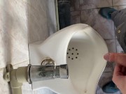 Peeing in a public toilet view from the eyes 15/16