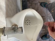 Peeing in a public toilet view from the eyes 2/16