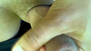 Old man is touching and squeezing my balls - solo cumshot with squeezed balls at the end
