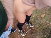 Walking in a forest on a cold day, I got a hot rod to heat my pussy 1/16