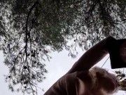 Walking in a forest on a cold day, I got a hot rod to heat my pussy 9/16