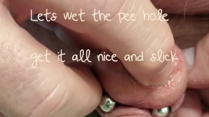 Beautiful Frenum Cock Silver Balls and Pegging