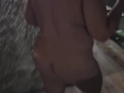 Bikini wearing BBW MILF walking and stripping 14/16