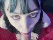 Wednesday uses all your holes and gets anal cumshot 4/16