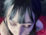 Wednesday uses all your holes and gets anal cumshot 6/16