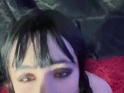 Wednesday uses all your holes and gets anal cumshot 7/16