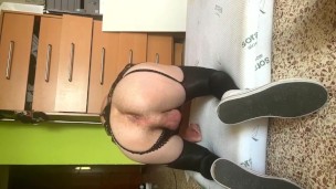 Petite teen guy with his butt plug