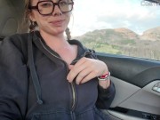 Tits out in Desert… Nude Travel Vlog!! w Masturbating 13/16