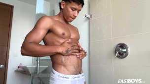 Muscle Latino Boy Fucks Hand of Stranger