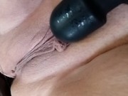 Horny BBW repeatedly squirts while masterbating in fishnets 12/16