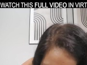 Solo brunette Latina girl Kristy Ley masturbates on the couch with a sex toy in VR. 12/16
