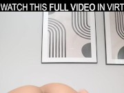 Solo brunette Latina girl Kristy Ley masturbates on the couch with a sex toy in VR. 2/16