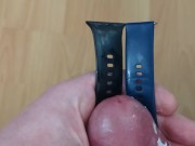 Cuming on Girlfriend's Fitbit Watch Bands (Wristwatch fetish) 1/16