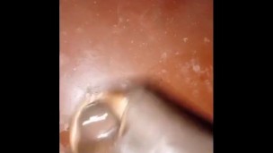 BLACK AFRICAN GUY PLAYS WITH HIS BlG UNCUT DICK WHILE HER SISTER IN LAW IS IN THE LIVING ROOM ‼️