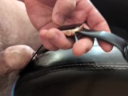 Cumshot on Girlfriend's Apple Watch with Shiny Black Band (Wristwatch Fetish) 2/16