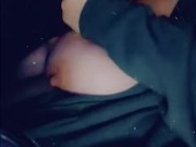 Tittys out while driving 3/16