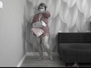 Mature BBW MILF tries on a nurse uniform. 1/16