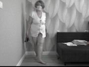 Mature BBW MILF tries on a nurse uniform. 7/16