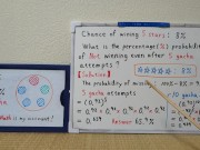 The probability of winning a 5-star item is 8%.[JapanMath] 9/16