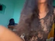 minha  namorada magrinha com aparelho e cabelo cacheado EM CIMA DE MIM PULANDO 9/16