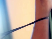 Hot blonde milf in a slutty schoolgirl costume touches her pussy and opens her legs wide 1/16