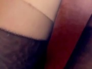 Hot blonde milf in a slutty schoolgirl costume touches her pussy and opens her legs wide 14/16