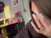 REAL TINDER DATE! I invited a complete stranger over to fuck my throat, watch me gag on his cock 5/16