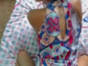 minha namorada magrinha com aparelho antes de ir à igreja