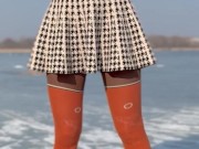 Walking in the park, on the ice, undressing and photo session 2/16