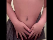 Barley 18 plays with new toy in the shower 2/16