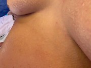 Teen with small saggy tits showing off to strangers on a public beach 10/16