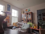 Thick & curvy stoner Cleans apartment, Smokes & gets naked 5/16