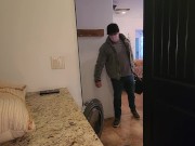 Cheating wife gets stuck in the dryer and assfucked by the Handyman 2/16