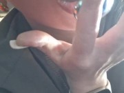 I'm playing with a cork in my ass in the car. 16/16