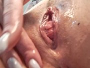 In the car, she sat with her pussy in front of the camera. Pussy close-up 11/16